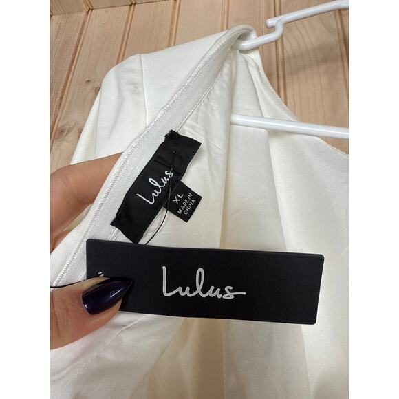 NWT Lulus Elegant Cutie Ivory Bow Long Sleeve Backless Mini Dress Cocktail Sz XL - Picture 7 of 10